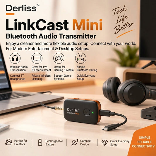 Derliss™ LinkCast Mini Bluetooth Audio Transmitter