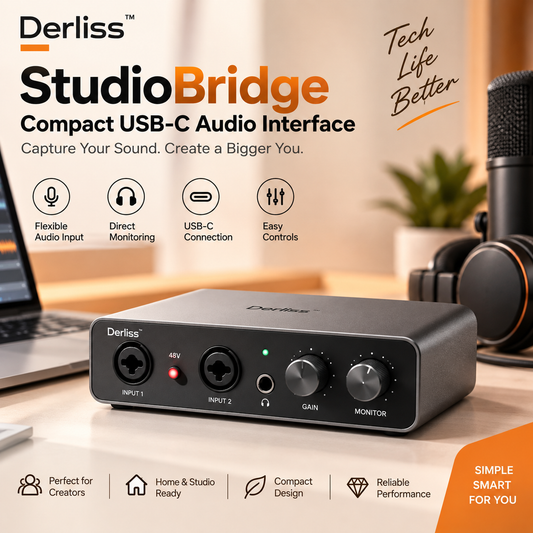 Derliss™ StudioBridge Compact USB-C Audio Interface