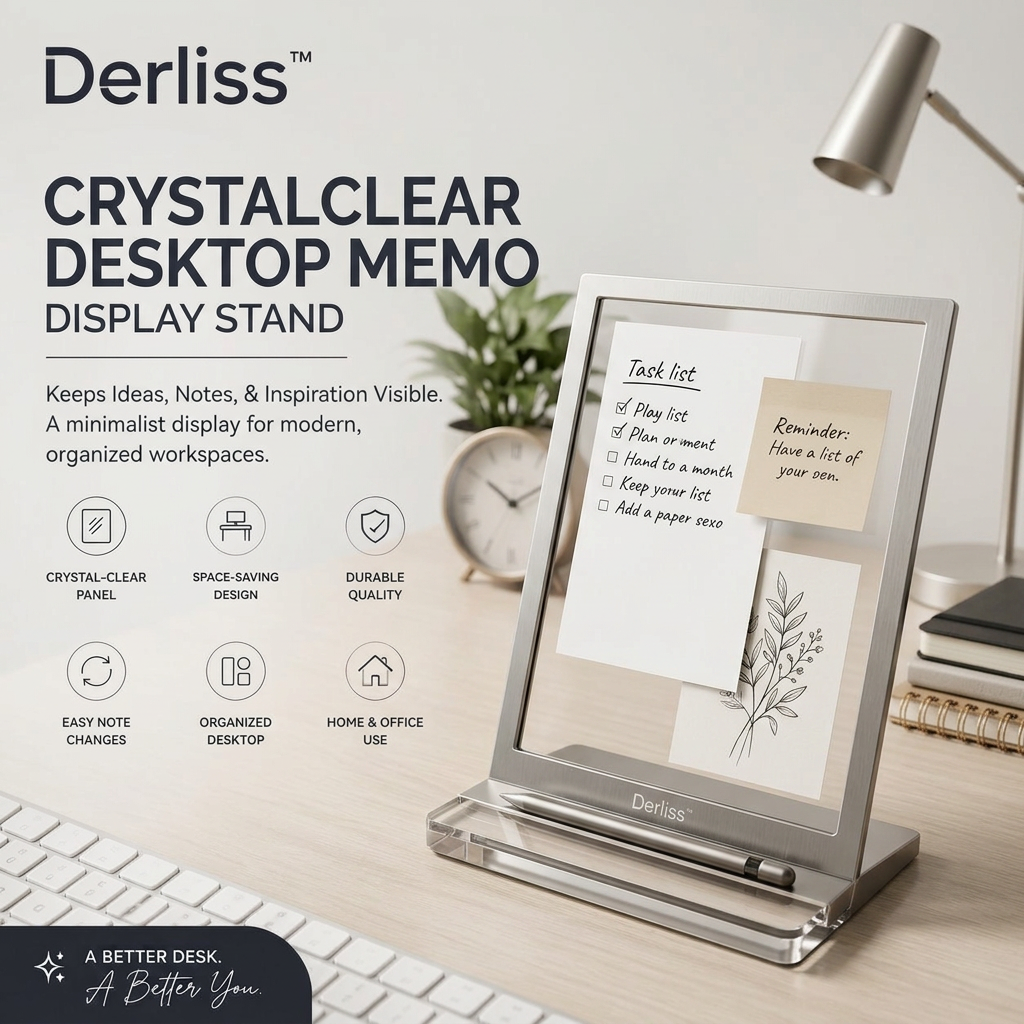 Derliss™ CrystalClear Desktop Memo Display Stand
